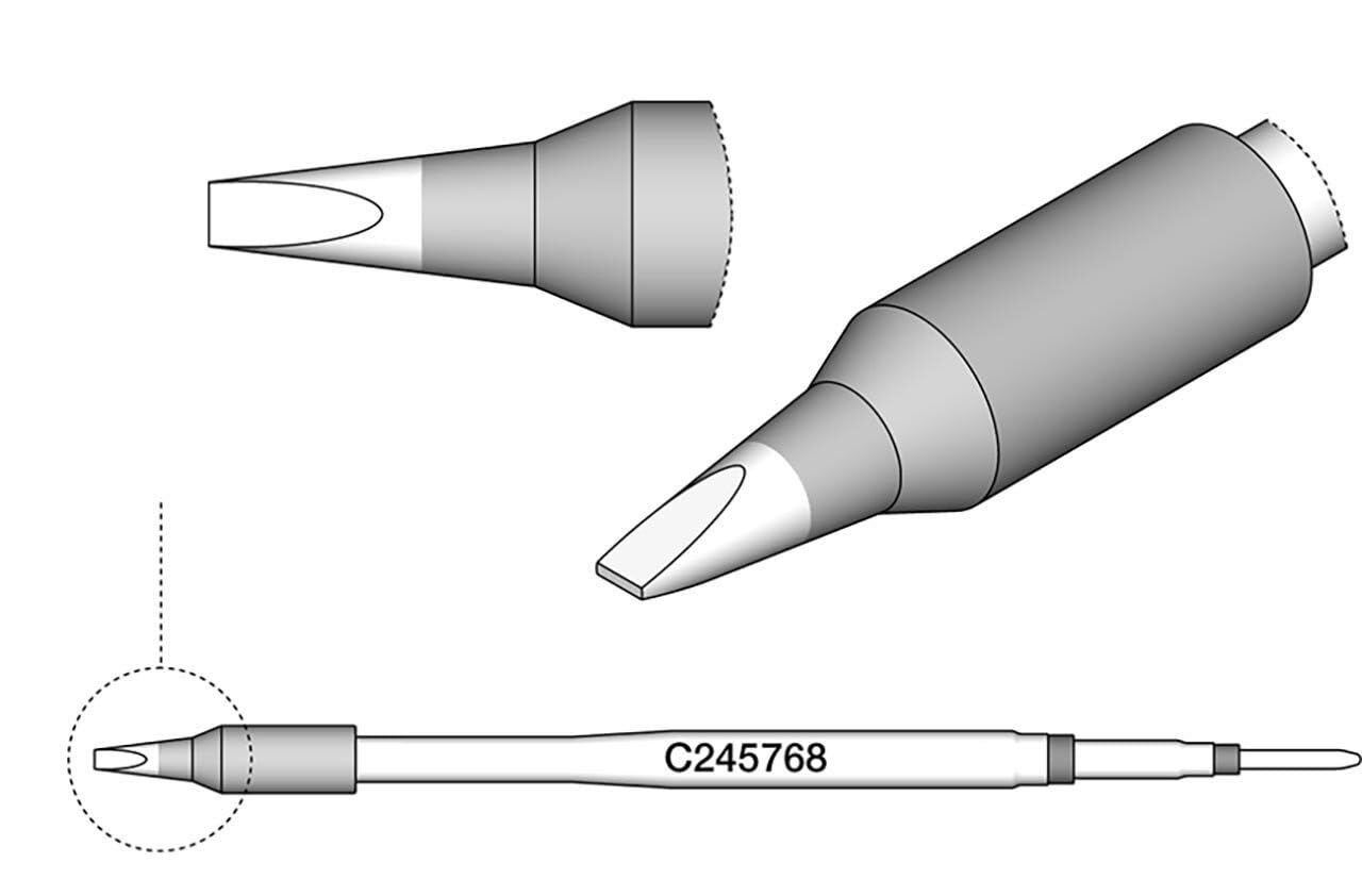 JBC Tools C245768 - Punta de soldar con forma de cincel, punta recta, tamaño 0,3 mm, contenido 1 unidad
