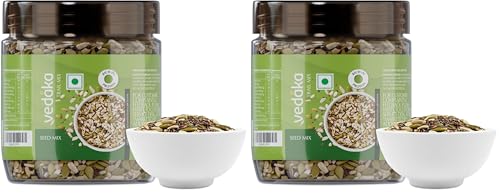 Image of Amazon Brand - Vedaka Seed Mix | 200 g | Sunflower, Watermelon, Pumpkin, Chia and Flax Seeds | Healthy Snacking (Pack of 2)