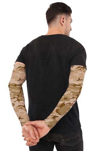 Image of Arm Sleeve For Men women Fully Stretchable Sun UV Ray Dust Protection Bike Riding Cycling Gloves Cricket Golf Football Soft Hand Gloves sleeves