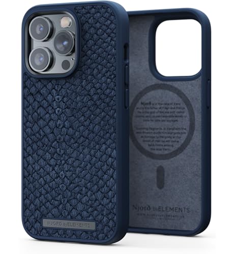 Coque Magsafe iPhone 14 Pro cuir bleu Salm Eviter les rayures sur l'ecran de votre 6.7
