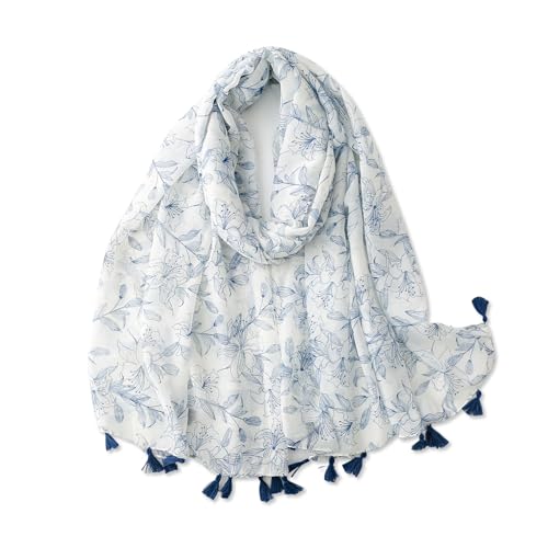 Châle toutes saisons imprimé fleur style bohème idée cadeau femme