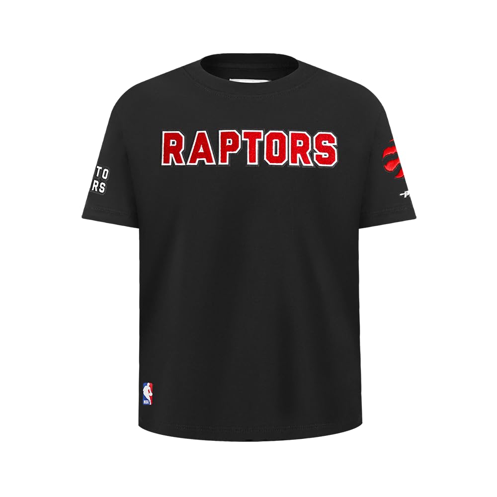 Big Boys NBA Classic Chenille Cotton Short Sleeve Tee, black, M