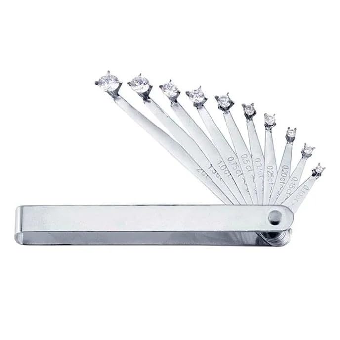 Lucky Store DiamondMate – Professional Diamond Size Gauge Tool with 9 Simulated Stones (0.10 to 1.00 Carat) for Jewelers & Gemstone Estimation