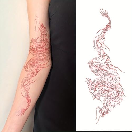 Dragon Tattoos Stickers for Women Temporary Long Lasting Temp Dragon