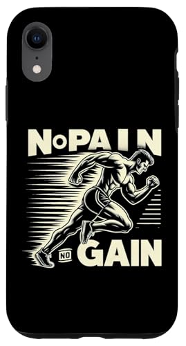 Carcasa para iPhone XR Citas Divertidas Correr Sin Dolor Sin Ganancia Funny Runner Memes