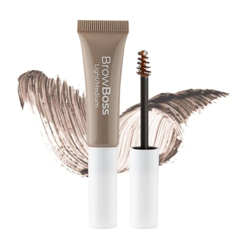 MCoBeauty - Brow Boss Glue & Set - Light Medium Semi-Tinted Brow Gel for Natural Tint, Long-Lasting Hold and Effortless Brow Styling - Vegan, Cruelty Free Cosmetics - Eyebrow Makeup, Stocking Stuffers