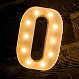 Foaky LED Letter Lights Sign 26 Alphabet Light Up Letters Sign for Night Light Wedding Birthday Party Battery Powered Christmas Lamp Home Bar Decoration (O)