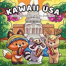 Resumen Review Ebook Kawaii USA: Adorable Animals Exploring America - Coloring Book for All Ages 2025