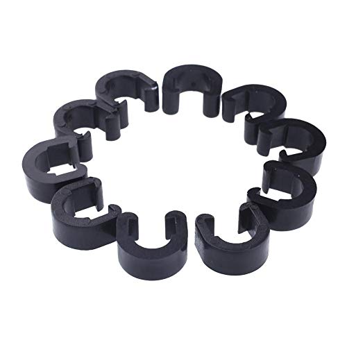 Sesyomr 30 PCS Black Bicycle C-Clips Clamps, Road Bicycle Mountain Bike C Clips Housing Hose Guide Clamps, for Brake Derailleur Shift Cables