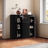 SIRHONA Aparador Cocina Mueble de Almacenamiento, 90x35x83cm