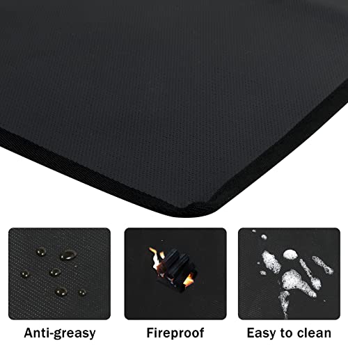 Under Grill Mat for Outdoor Charcoal Smokers Gas Grills Deck Patio Protective Mats, Fireproof Grill Pads, Indoor Fireplace Mat Prevents Damage Wood Floor, Oil Waterproof BBQ Camping Stove 35\"x65\" - Thumbnail 3