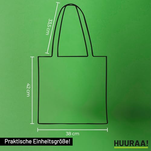 Huuraa Tasche Dackel Silhouette Geschenk 10 Liter Natural Baumwolle Dackel Accessoire