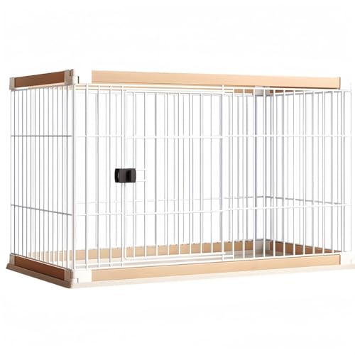 AOUGN 犬のケージ 、犬 サークル 、小型犬 中型犬 、屋根付き ペットケージ 、頑丈 、 脱走防止、 掃除簡単、屋根面付き、軽量である、 移動便利、 組立簡単、室内外兼用 、リビング 寝室、 ペットホテル 、 (ナチュラル(フェンス+パレット)届ける