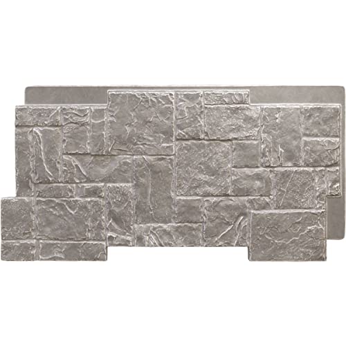 EverStone Castle Rock Faux Stone Panel, 49"W x 24 1/2"H x 1 1/4"D, Grey Granite Color
