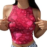 Aahkloijw Damen Sexy Rundhals Rückenfrei Modedruck Weste Schulterfreies Oberteil Sweatshirt Schlank Gestrickter Pullover Casual Laufshirt T-Shirt Basic Streetwear Crop Tops Bluse Partyoberteil