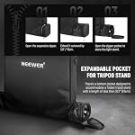 NEEWER 18" Ring Light Carrying Bag with Separate Storage Bag Expandable for 30.7"/78cm Folded Light Stand Tripod, 23.6"x22.8"/60x58cm Lightweight Nylon Protective Bag for Ring Light with Stand, RU-009