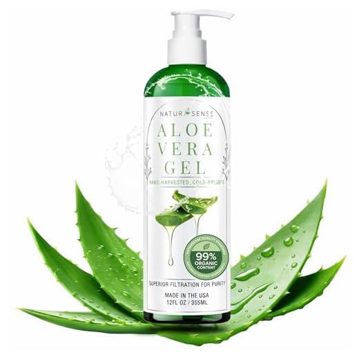 NTRSNS NaturSense Organic Aloe Vera Gel from 100% Pure Aloe–Great for Hair, Scalp, Face, Dry Skin, Acne, Sunburn, Sensitive Skin–Unscented, USDA Certified–12 oz.
