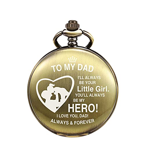Reloj de bolsillo grabado de hija a padre para mi papá en su cumpleaños