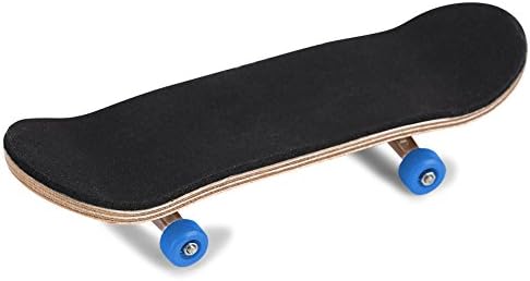1Pc Maple Wooden Alloy Fingerboard Finger Skateboards Mini Fingerboard with Soft Pad Bearing Wheels and Box Reduce Pressure Kids Gifts(Dark Blue)