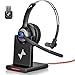 Bluetooth Wireless Headset with Mic for Work, Bluetooth 5.2, Advanced Noise Reduction Microphone, Clear Calls - Comfortable On-Ear Headphones, Applicable to PC, Laptop, Phone, Android, Zoom, Office