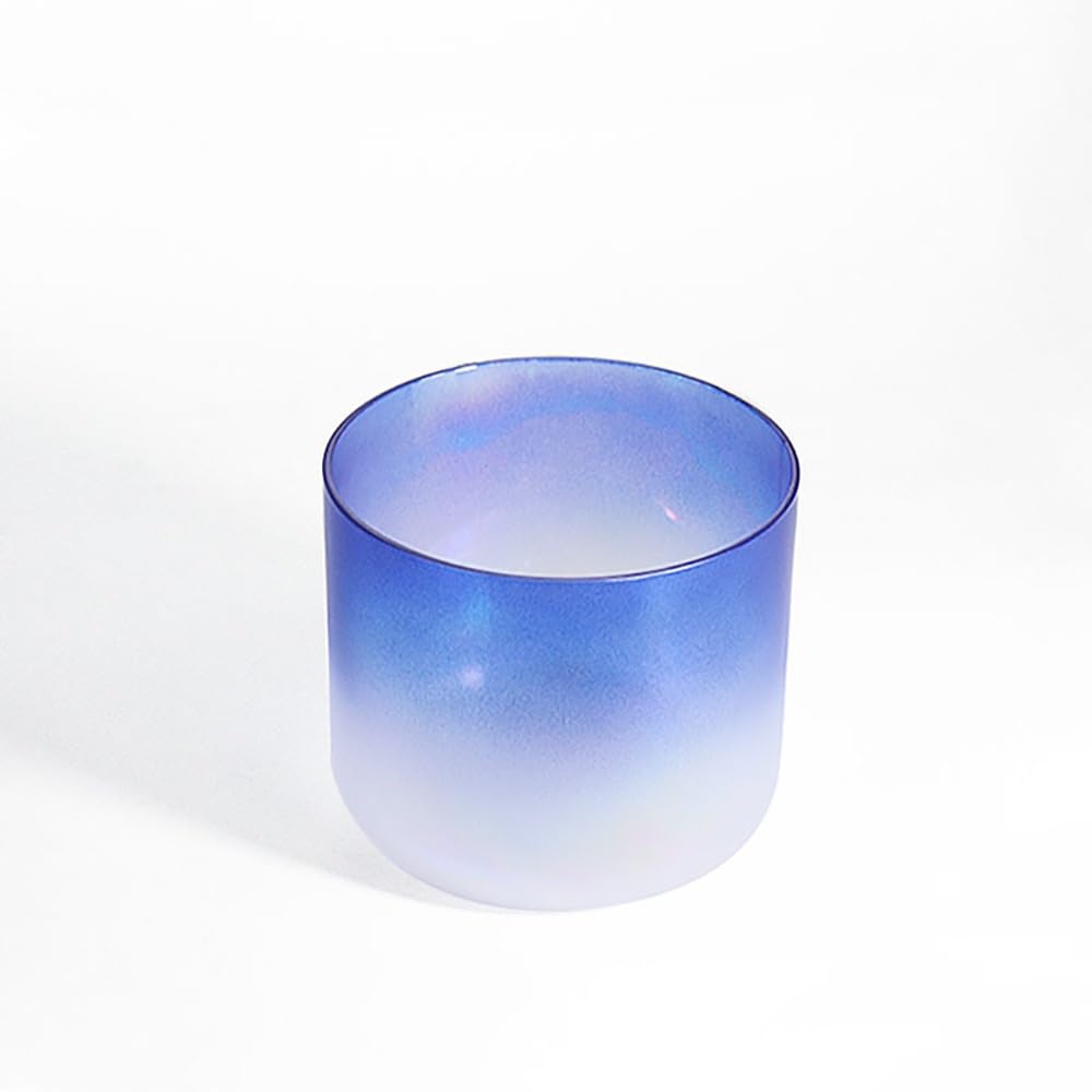 8 Inch Blue Alchemy Crystal Singing Bowl Gradient Plating, Chakra Bowl Sound Bowl, Gift For Yoga Meditation & Sound Healing, With Free Acrylic Striker & O-ring(E Note)