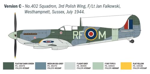 Spitfire Mk. IX Ace modelo de plástico Italeri IT2843 WW2 1/48 5