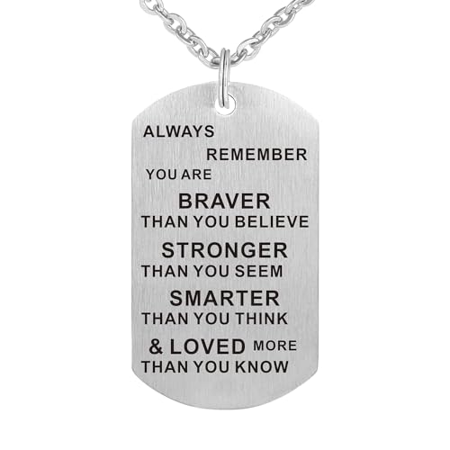 Kisseason Always Remember You are Braver Than You Believe Inspirational Gift Jewelry Pendant Necklace2