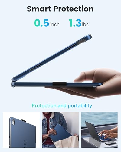 Image of typecase Flexbook iPad A16 11th & 10th Gen Keyboard Case, Midnight Blue | Fits iPad A16 11-inch 2025 & 10th Gen 10.9-inch 2022; trackpad-free typing, long battery, 360 hinge, 11-color backlit