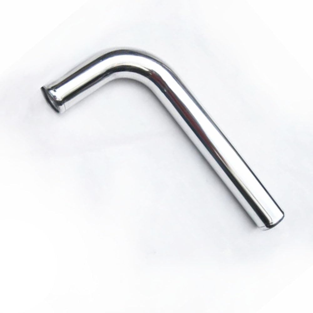 2.5" (63mm) OD L-Bend 90 Degree Aluminum Elbow Piping with Beaded Ends, for Intercooler & Intake, 19.7" (500mm) Long, Brushed Finish
