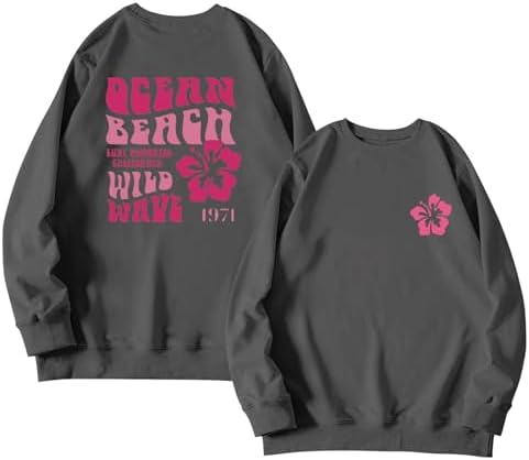 Women's Casual Crew Neck Sweatshirt Crew Neck Hoodless Sweatshirt Long Sleeve Star Print Lightweight Cute Top