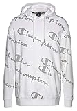 Metallkordel mit Logo-Gravur Champion Herren Seasonal AC Logo Allover Hooded Kapuzen-Sweatshirt, weiß, XL