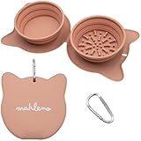 Mahleno Collapsible Dog Bowls for Travel, 2-in-1...