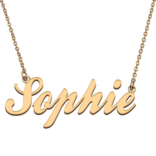 HUAN XUN Custom Personal Pendant Name Necklace Personalized My Best Friendship Gifts for Her Sophie