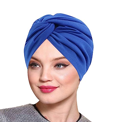 Generisch Gorra de papá de imitación de seda de doble capa para dormir, diadema retorcida, sombrero de belleza, maquillaje, sombrero de casa para mujeres, gorra azul (azul, talla única)