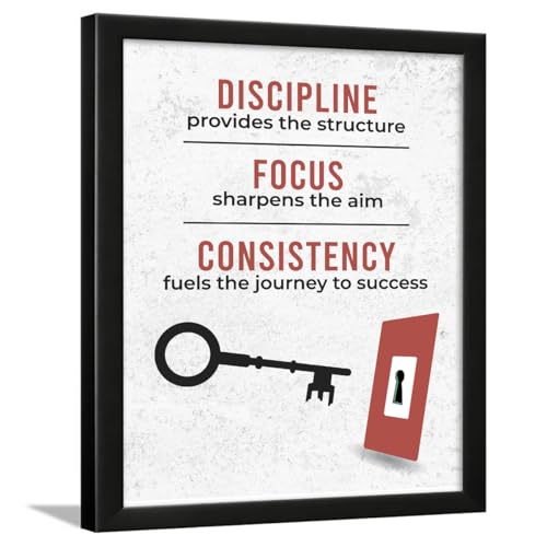 Image of Chaka Chaundh - Discipline Quote - DISCIPLINE provides the structure FOCUS sharpens the aim CONSISTENCY fuels the journey to success - Motivational Quotes frames for Office, Student - (11 X 14 Inches)