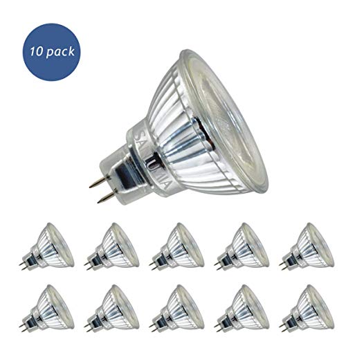 Sanlumia Bombillas LED GU5.3 MR16, 5W = 50W Halógena, 400Lm, Blanco Frío (6400K), AC/DC 12V, 38 ° ángulo de haz?Iluminación de Techo para Cocina, Oficina, o Baño, Paquete de 10