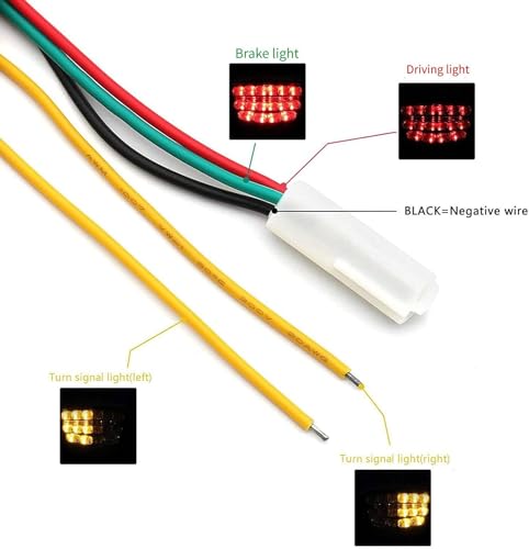 Image of MZS Motorcycle Tail Light LED Integrated for ZX14R ZX14 ZZR1400 2006-2025 | Rear Turn Signal Blinker Running Taillight, Stop Brake Light, Waterproof Dustproof Smoke Lens, Amber Red Dual Color Lamp