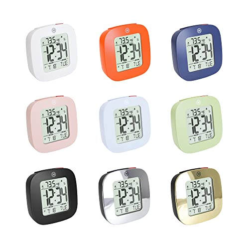 Marathon Compact Alarm Clock With Temperature & Date, Graphite Gray - Large, Easy To Read Display With Backlight - Easy To Set Up & Use - Two Aaa Batteries Included #TOP6