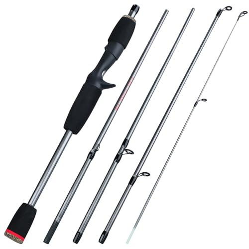 Vara de pesca Sougayilang 2PC Vara de fundição, vara de pesca de fibra de carbono leve-180cm-preto- fundição