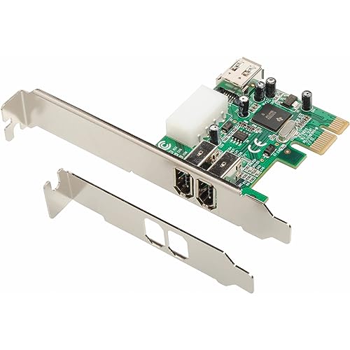 DAWICONTROL DC-1394 PCIe Blister 2+1 Port FireWire 400 1394a PCI Express x1 Controller Texas Instruments Chipset Low Profile