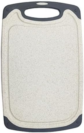 Wheat Straw Cutting Boards For Kitchen, Double-sided Available with Easy-grip Handle, Non-slip Feet and Deep Drip Chute