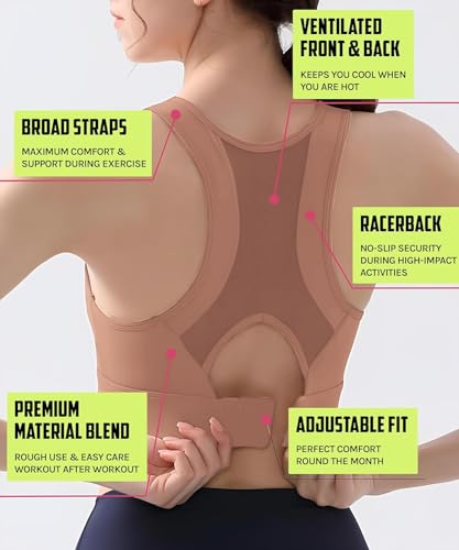 Image of GLAMORAS Nylon Spandex Active Sports Bra for Women | Full Coverage, Non-Wired, Seamless, Stretchable & Support Activewear for Women | Criss Cross Back Crop Tops for Gym, Yoga & Workout - Size: S - 2XL