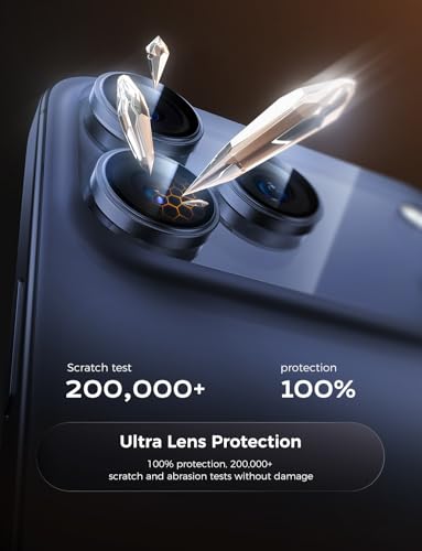 Image of MAGIC JOHN 2 pack for iPhone 17 Pro Max /17 Pro Camera Lens Protector,Blue | [Alignment Kit&1:1 Invisible Fit] 9H Aerospace Tempered Glass, Ultra HD, Metal Individual Ring
