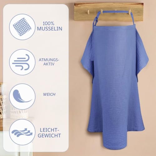 Aolso Stillbezug für Babys, Musselin-Stillbezug, Stilltuch für Unterwegs Stillschal Stillschürze, Weicher und Atmungsaktiver Stillschal… – Ansicht 5