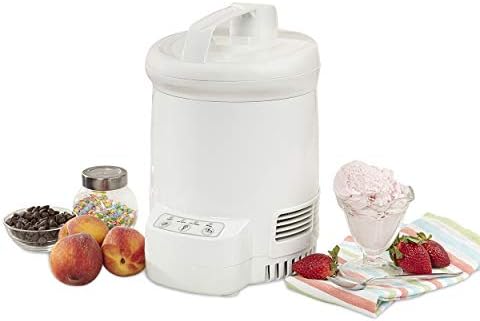 Total Chef Ice Cream Factory Automatic Electric Ice Cream Maker, 1.3 qt (1.2L), White, Make Easy Homemade Frozen Yogurt, Sorbet, Gelato with Fresh Ingredients, No Salt or Pre-Freezing Needed