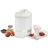 PantsSaver Total Chef Ice Cream Factory Automatic Electric Ice Cream Maker, 1.3 qt (1.2L), White, Make Easy Homemade Frozen Yogurt, Sorbet, Gelato with Fresh Ingredients, No Salt or Pre-Freezing Needed, TCIF06-A