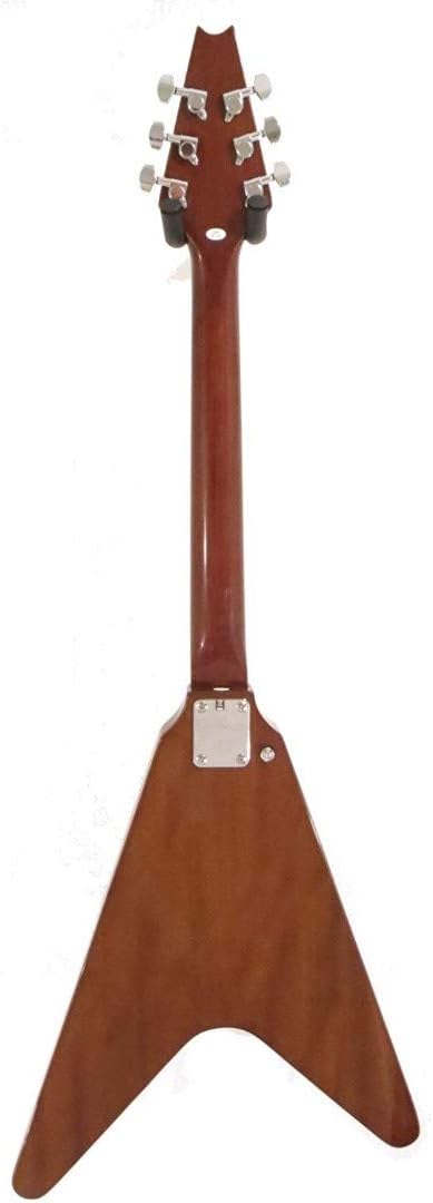 Effin Guitars FV/MA V Shaped Natural Electric Guitar, Tuner Cable, and More Bundle