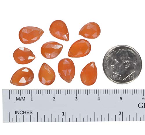 Ugems Carnelian Pear Briolette Facet Gem Beads .016" Hole ~10Mm (Qty=10) #TOP4