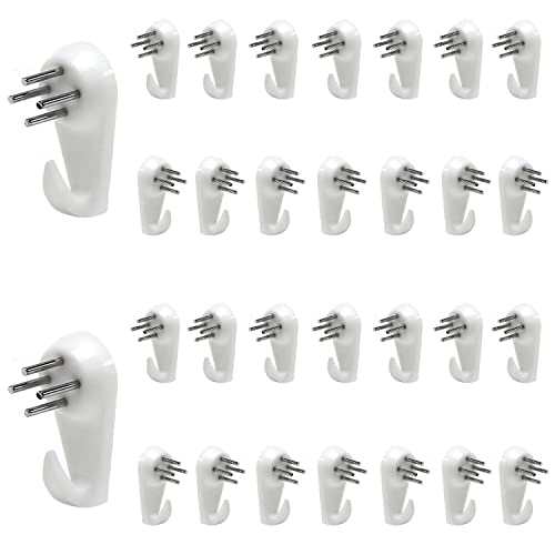 Image of Jutagoss 30 Pcs Hardwall Hanger for Hardware Fasteners & Hooks Wall Mount Non-Mark Hook Picture Photo Frame Hangers