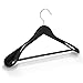Produktbild Unbekannt 5 Stück - Kleiderbügel Holz breite Schulterauflage mit Hosenstange - Schwarz